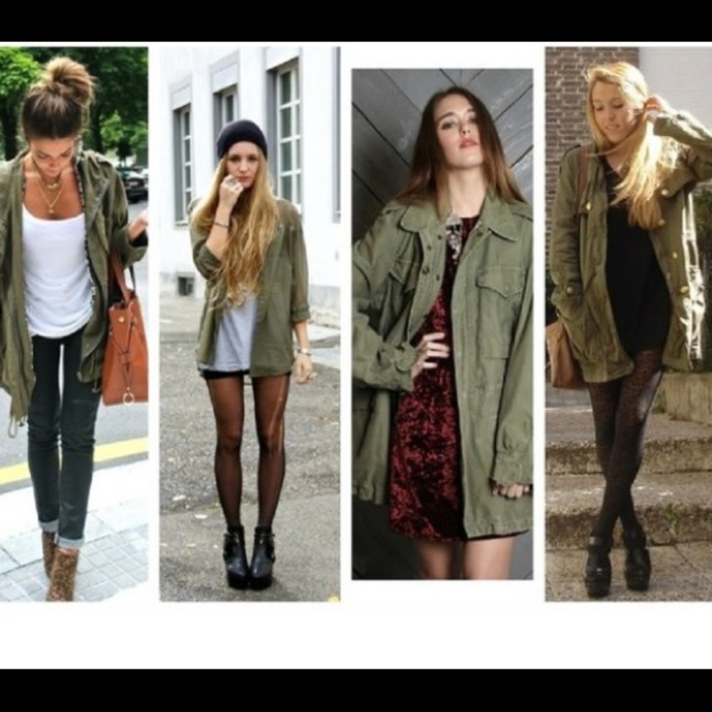 Army Green Fall Utility Jacket - Picture 3 of 10